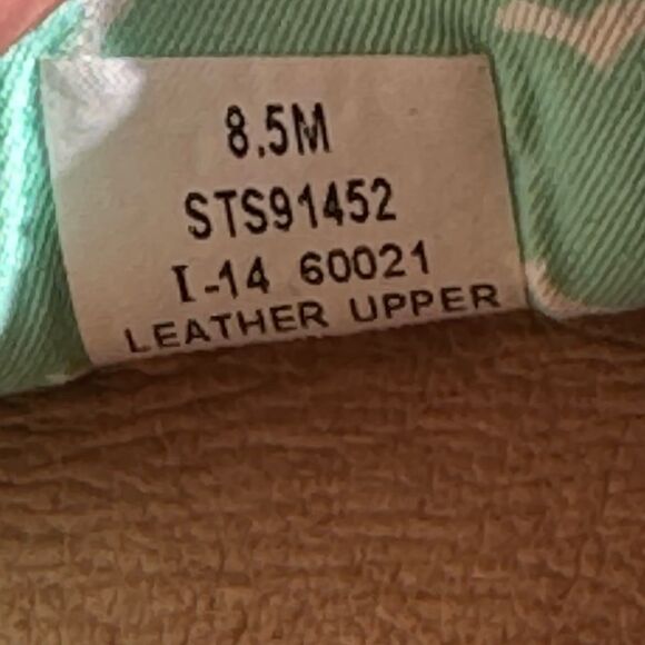 Sperry Top-Sider Angelfish Boat Shoes Beige Leather Gold Laces NWT SZ 8.5 - Picture 8 of 13